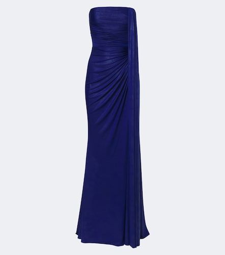 Draped coated jersey bustier gown - Elie Saab - Modalova
