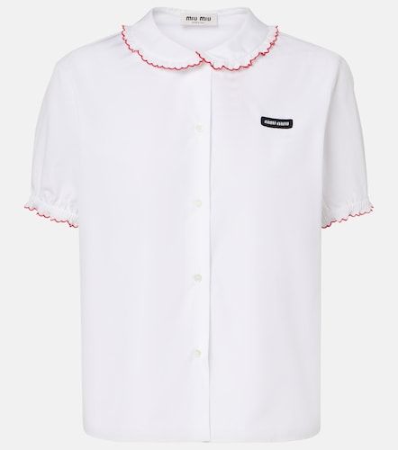 Camicia in popeline di cotone - Miu Miu - Modalova