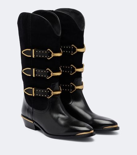 Mexia leather and suede cowboy boots - Isabel Marant - Modalova