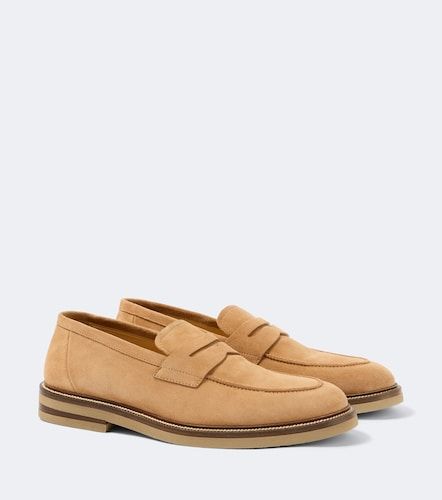 Mocassini penny in suede - Brunello Cucinelli - Modalova