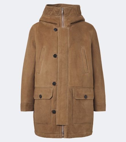 Hooded shearling-lined suede parka - Yves Salomon - Modalova