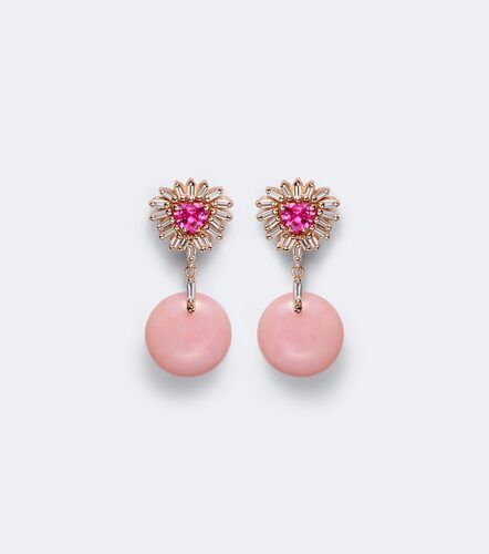 Pendientes largos de oro de 18 ct con gemas - Suzanne Kalan - Modalova