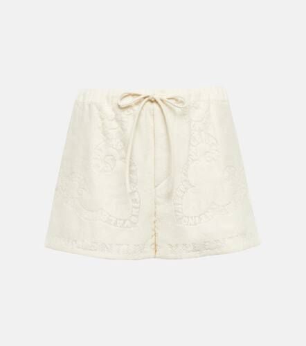 Cutwork cotton-blend shorts - Valentino - Modalova