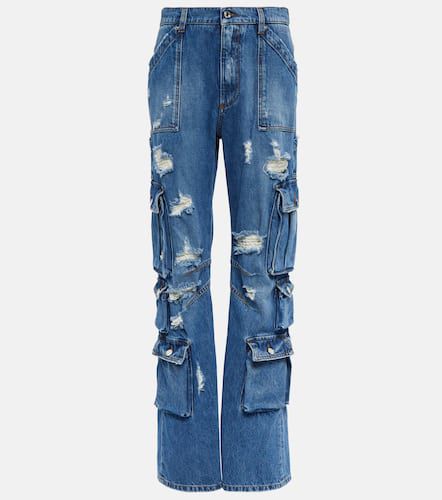 Jeans rectos de tiro alto envejecidos - Dolce&Gabbana - Modalova