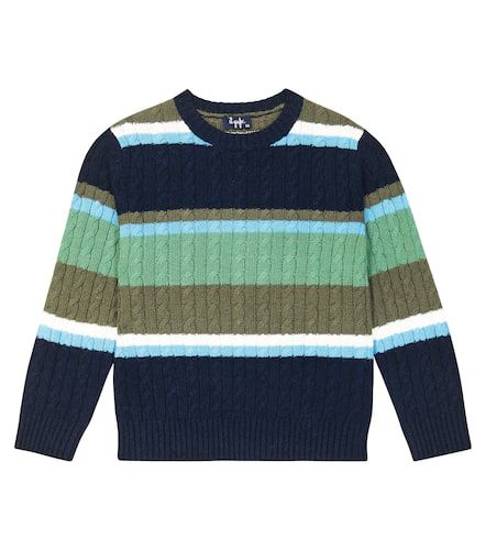 Striped cable knit virgin wool sweater - Il Gufo - Modalova