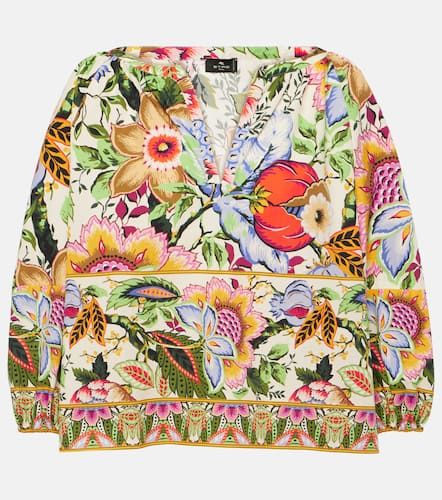 Top raccourci en coton à fleurs - Etro - Modalova