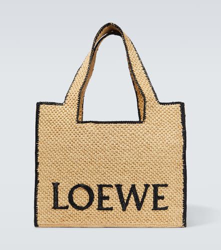 Slit Tote Large raffia tote bag - Loewe - Modalova