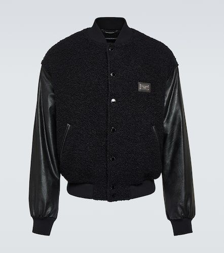 Logo wool-blend bomber jacket - Dolce&Gabbana - Modalova