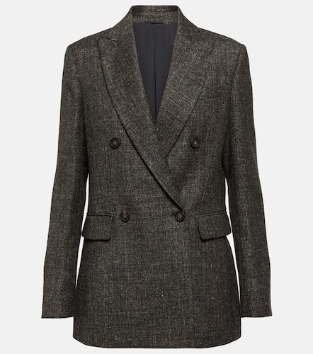 Double-breasted virgin wool-blend blazer - Brunello Cucinelli - Modalova