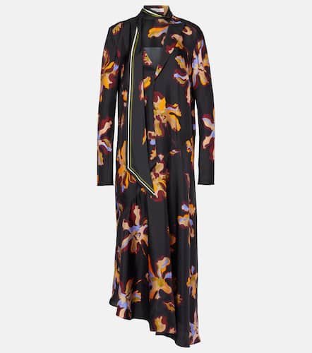 Asymmetric printed silk twill midi dress - Dorothee Schumacher - Modalova