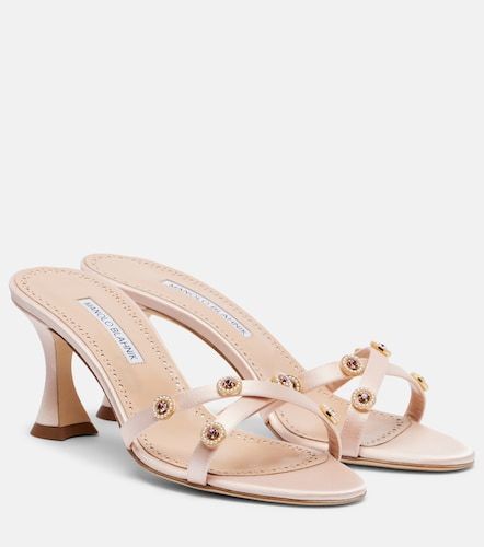 Mules Pyrenea de satén adornados - Manolo Blahnik - Modalova