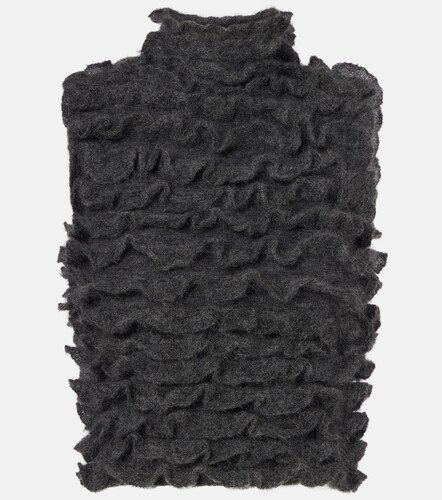 Ruffled mohair-blend turtleneck top - Alaia - Modalova