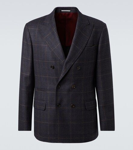 Blazer in cashmere e lana a quadri - Brunello Cucinelli - Modalova
