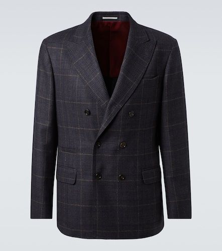 Checked cashmere and wool blazer - Brunello Cucinelli - Modalova
