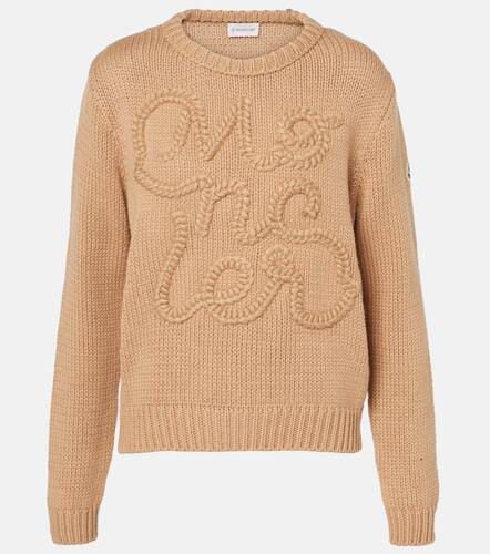 Logo embroidered cotton sweater - Moncler - Modalova