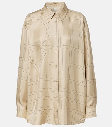 Camisa de satén de seda bordada - Toteme - Modalova