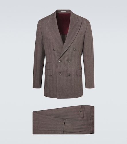 Herringbone linen and wool suit - Brunello Cucinelli - Modalova