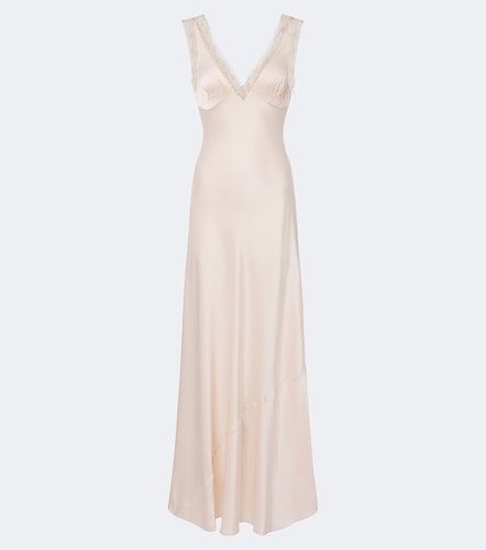 Blake lace-trimmed silk satin maxi dress - Posse - Modalova