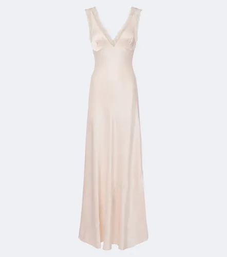 Vestido largo Blake de satén de seda con encaje - Posse - Modalova