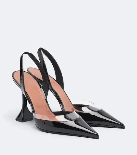 Lara patent leather slingback pumps - Amina Muaddi - Modalova