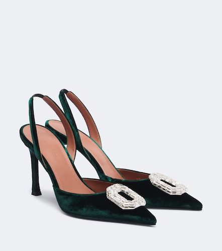 Pumps slingback Camelia in velluto - Amina Muaddi - Modalova