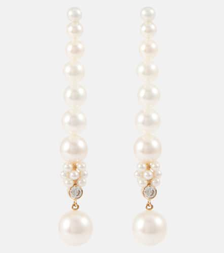Sienna RÃªve 14kt gold earrings with diamonds and pearls - Sophie Bille Brahe - Modalova