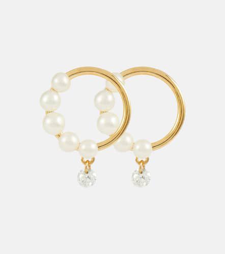 PersÃ©e Aphrodite 18kt hoop earrings with pearls and diamonds - Persee - Modalova