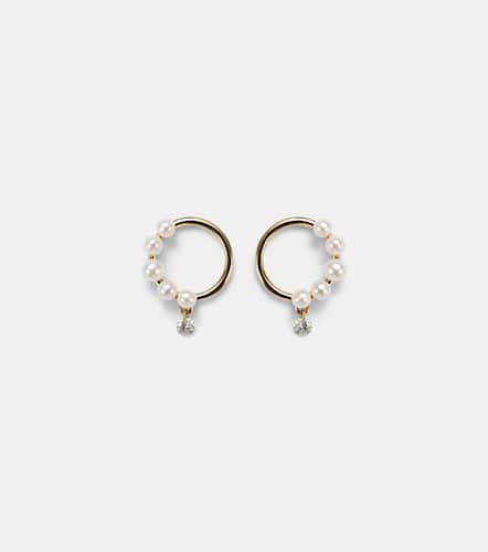 Aphrodite 18kt hoop earrings with pearls and diamonds - Persee - Modalova