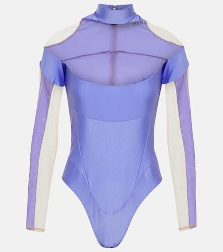 Mugler Paneled tulle bodysuit - Mugler - Modalova