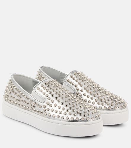 Spikeboat metallic leather slip-on sneakers - Christian Louboutin - Modalova