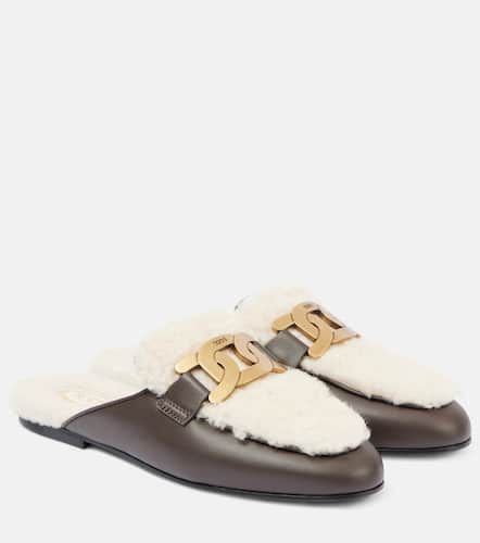 Catena shearling and leather mules - Tod's - Modalova