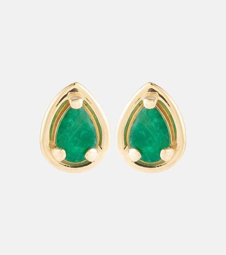 Birthstone Bonbon 14kt gold earrings with emeralds - Stone and Strand - Modalova