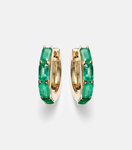 Kt huggie earrings with emeralds - Shay Jewelry - Modalova