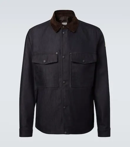 Corduroy-trimmed denim shirt jacket - Moncler - Modalova