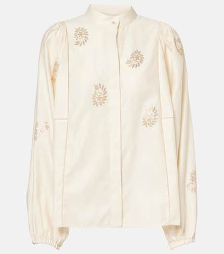 Caladio embellished cotton satin blouse - Max Mara - Modalova