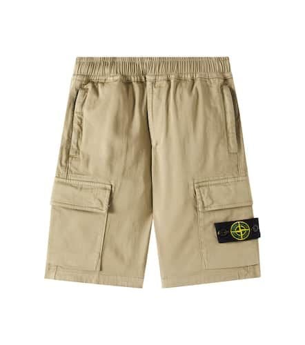 Compass cotton cargo shorts - Stone Island Junior - Modalova