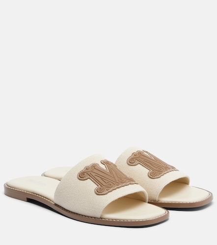 Caucaso leather-trimmed canvas slides - Max Mara - Modalova