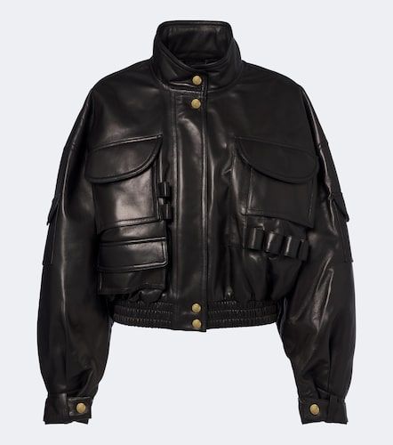 Balmain Cropped Lederjacke - Balmain - Modalova
