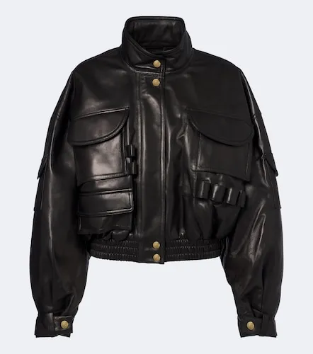 Balmain Cropped Lederjacke - Balmain - Modalova