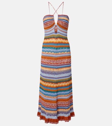 Vestido largo de croché de algodón a rayas - Etro - Modalova