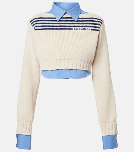 Cropped-Pullover aus Baumwolle - Balenciaga - Modalova