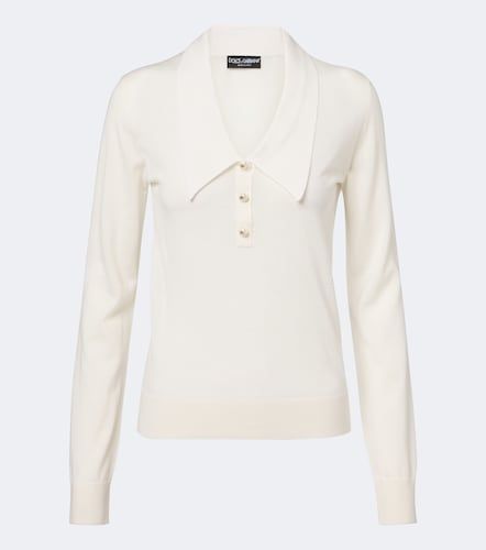 Embellished cashmere-blend polo sweater - Dolce&Gabbana - Modalova