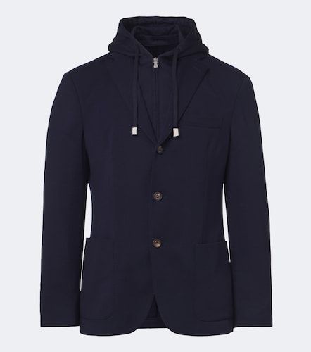 Blazer de lana a capas con capucha - Eleventy - Modalova