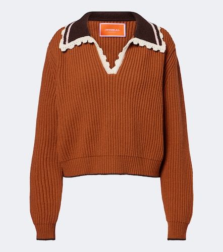 Pullover polo in misto lana con crochet - La DoubleJ - Modalova