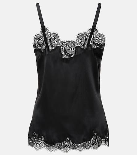 Lace-trimmed satin camisole - Dolce&Gabbana - Modalova