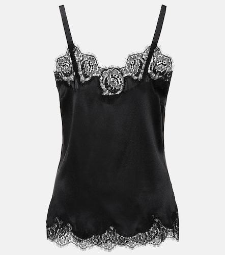 Top lencero de satén con encaje - Dolce&Gabbana - Modalova