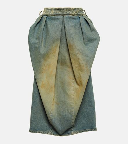 Pleated denim midi skirt - Maison Margiela - Modalova