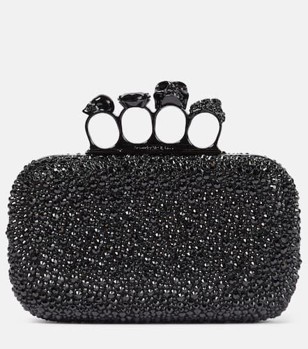 Knuckle embellished leather clutch - Alexander McQueen - Modalova