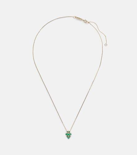 Kt gold necklace with emeralds and white diamonds - Suzanne Kalan - Modalova