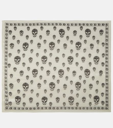 Pañuelo Skull de seda estampado - McQueen - Modalova